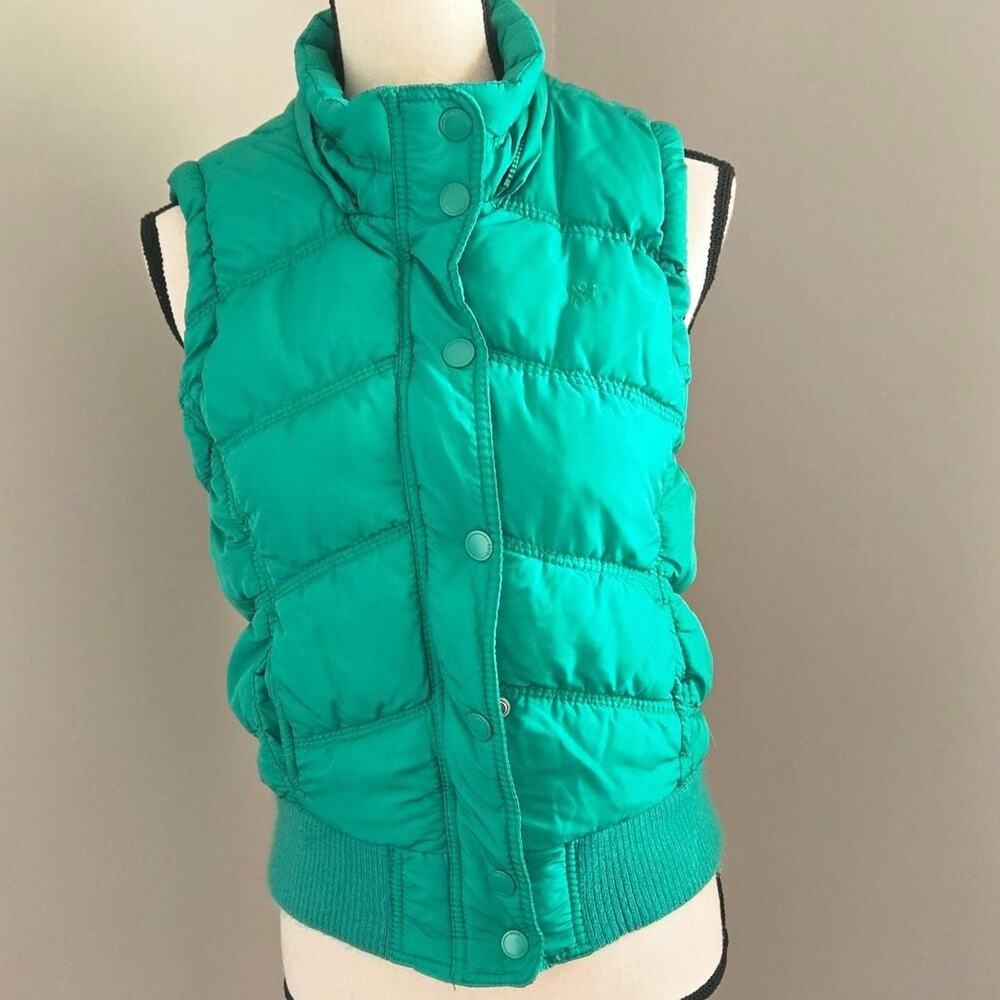 Y2k aeropostale green puffer vest large